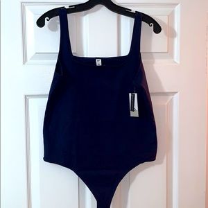BP Square Neck Bodysuit Navy Size Large
